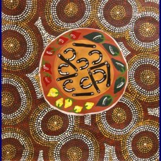 Aboriginal Art Canvas - Leslie Laidlaw-Size:66x121cm - H